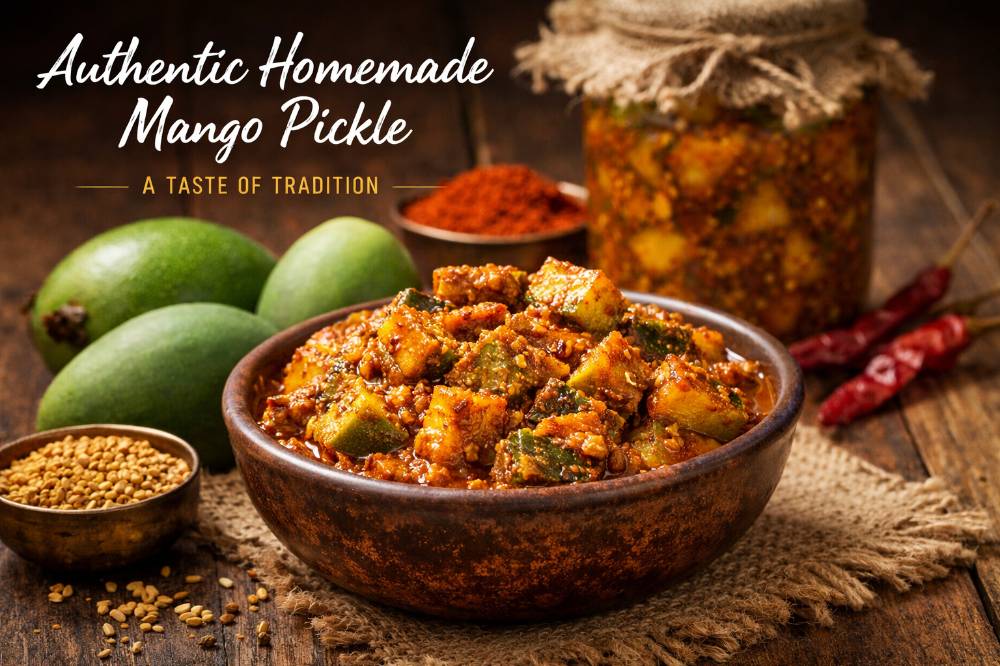 Traditional Mango Pickle: Authentic Mustard Oil Achaar by Babaji Foods (Bhojnamrit Foods)